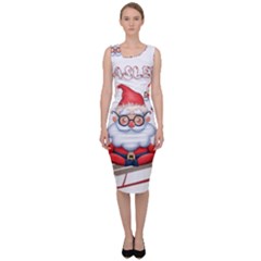 Santa Glasses Yoga Chill Vibe Sleeveless Pencil Dress