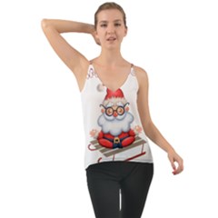 Santa Glasses Yoga Chill Vibe Chiffon Cami