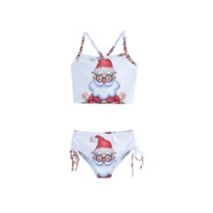 Santa Glasses Yoga Chill Vibe Girls  Tankini Swimsuit