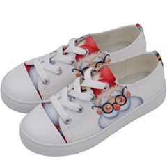 Santa Glasses Yoga Chill Vibe Kids  Low Top Canvas Sneakers