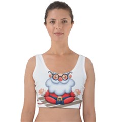 Santa Glasses Yoga Chill Vibe Velvet Crop Top