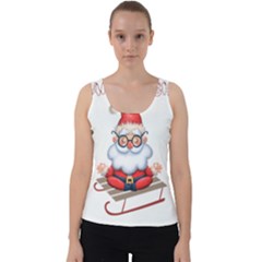 Santa Glasses Yoga Chill Vibe Velvet Tank Top