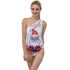 Santa Glasses Yoga Chill Vibe To One Side Swimsuit