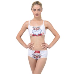 Santa Glasses Yoga Chill Vibe Layered Top Bikini Set