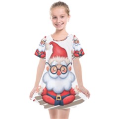 Santa Glasses Yoga Chill Vibe Kids  Smock Dress