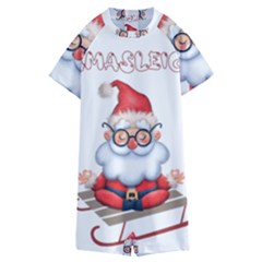 Santa Glasses Yoga Chill Vibe Kids  Boyleg Half Suit Swimwear