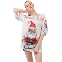 Santa Glasses Yoga Chill Vibe Oversized Chiffon Top