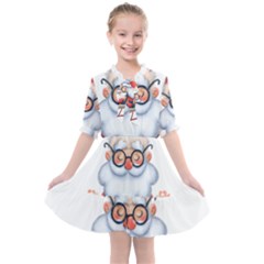 Santa Glasses Yoga Chill Vibe Kids  All Frills Chiffon Dress