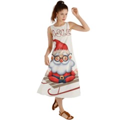 Santa Glasses Yoga Chill Vibe Summer Maxi Dress