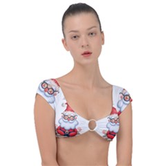 Santa Glasses Yoga Chill Vibe Cap Sleeve Ring Bikini Top