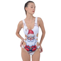 Santa Glasses Yoga Chill Vibe Side Cut Out Swimsuit