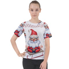 Santa Glasses Yoga Chill Vibe Women s Sport Raglan T-shirt