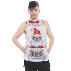 Santa Glasses Yoga Chill Vibe Men s Sleeveless Hoodie