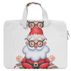 Santa Glasses Yoga Chill Vibe Macbook Pro 16  Double Pocket Laptop Bag 