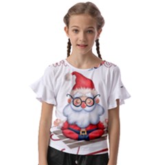 Santa Glasses Yoga Chill Vibe Kids  Cut Out Flutter Sleeves