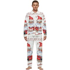 Santa Glasses Yoga Chill Vibe Men s Long Sleeve Velvet Pocket Pajamas Set