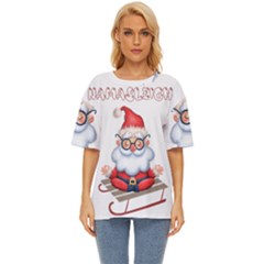 Santa Glasses Yoga Chill Vibe Oversized Basic T-shirt