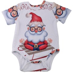 Santa Glasses Yoga Chill Vibe Baby Short Sleeve Bodysuit