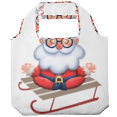 Santa Glasses Yoga Chill Vibe Foldable Grocery Recycle Bag