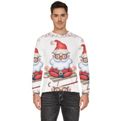 Santa Glasses Yoga Chill Vibe Men s Fleece Sweatshirt