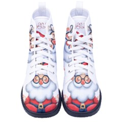 Santa Glasses Yoga Chill Vibe Women s High-top Canvas Sneakers