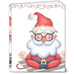 Santa Glasses Yoga Chill Vibe 8  X 10  Hardcover Notebook