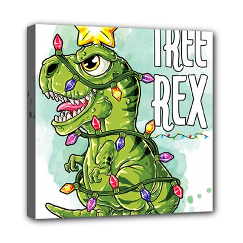 Dinosaur T-rex Dino Tyrannasaurus Mini Canvas 8  X 8  (stretched) by Sarkoni