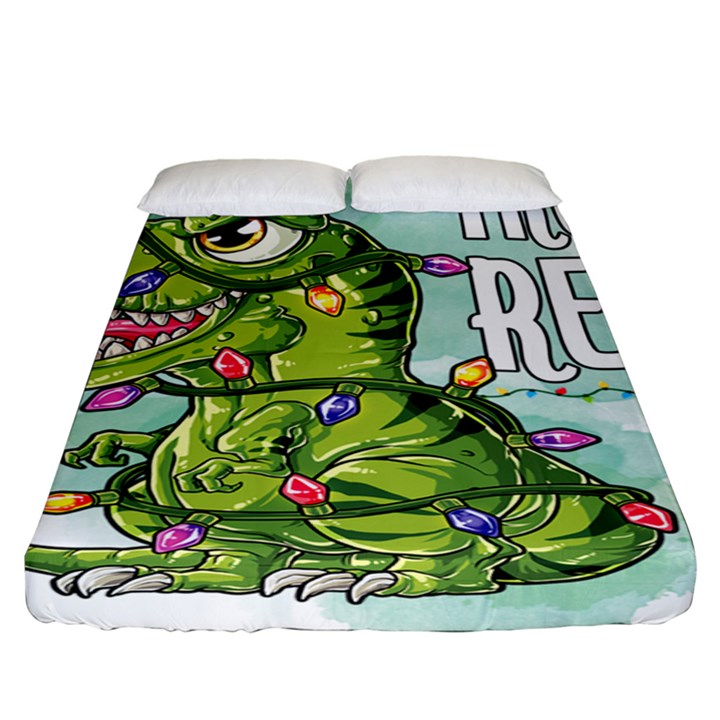 Dinosaur T-rex Dino Tyrannasaurus Fitted Sheet (King Size)