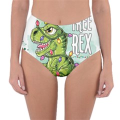 Dinosaur T-rex Dino Tyrannasaurus Reversible High-waist Bikini Bottoms by Sarkoni