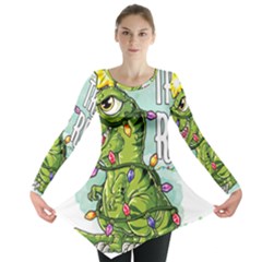 Dinosaur T-rex Dino Tyrannasaurus Long Sleeve Tunic  by Sarkoni