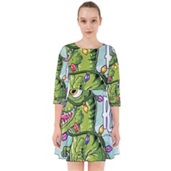 Dinosaur T-rex Dino Tyrannasaurus Smock Dress by Sarkoni