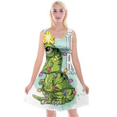 Dinosaur T-rex Dino Tyrannasaurus Reversible Velvet Sleeveless Dress