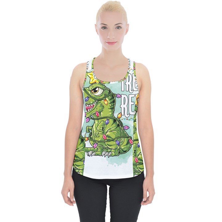 Dinosaur T-rex Dino Tyrannasaurus Piece Up Tank Top