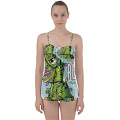 Dinosaur T-rex Dino Tyrannasaurus Babydoll Tankini Set by Sarkoni