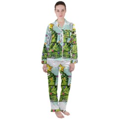 Dinosaur T-rex Dino Tyrannasaurus Women s Long Sleeve Satin Pajamas Set	 by Sarkoni