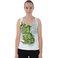 Dinosaur T-rex Dino Tyrannasaurus Velvet Tank Top by Sarkoni