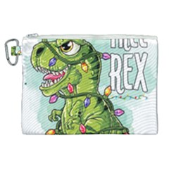 Dinosaur T-rex Dino Tyrannasaurus Canvas Cosmetic Bag (xl) by Sarkoni