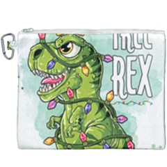 Dinosaur T-rex Dino Tyrannasaurus Canvas Cosmetic Bag (xxxl) by Sarkoni