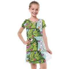 Dinosaur T-rex Dino Tyrannasaurus Kids  Cross Web Dress by Sarkoni