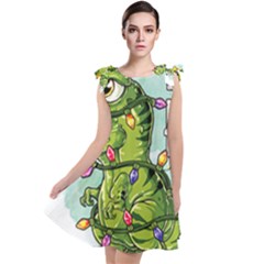 Dinosaur T-rex Dino Tyrannasaurus Tie Up Tunic Dress by Sarkoni