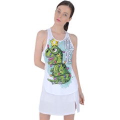 Dinosaur T-rex Dino Tyrannasaurus Racer Back Mesh Tank Top by Sarkoni