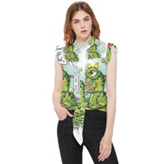 Dinosaur T-rex Dino Tyrannasaurus Frill Detail Shirt by Sarkoni