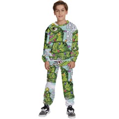 Dinosaur T-rex Dino Tyrannasaurus Kids  Sweatshirt Set by Sarkoni