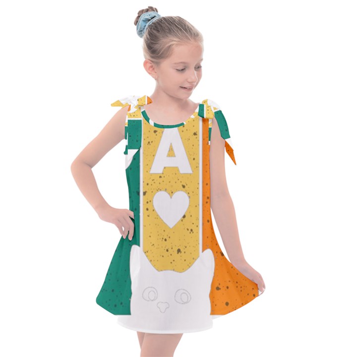 Cat Kitten Pet Animal Feline Cat Kids  Tie Up Tunic Dress