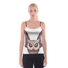 Owl Bird Feathers Spaghetti Strap Top by Sarkoni