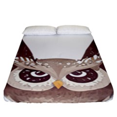 Owl Bird Feathers Fitted Sheet (king Size) by Sarkoni