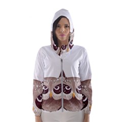 Owl Bird Feathers Women s Hooded Windbreaker