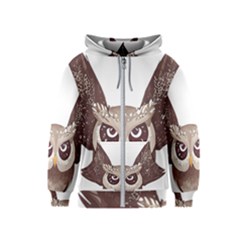 Owl Bird Feathers Kids  Zipper Hoodie