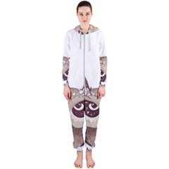 Owl Bird Feathers Hooded Jumpsuit (ladies)