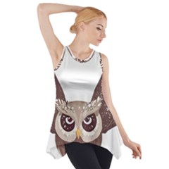 Owl Bird Feathers Side Drop Tank Tunic by Sarkoni